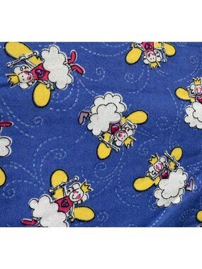 Princess Cloud Patterned Blue Fabric Cotton Flannel 1/2 yard x 40" Quilting
